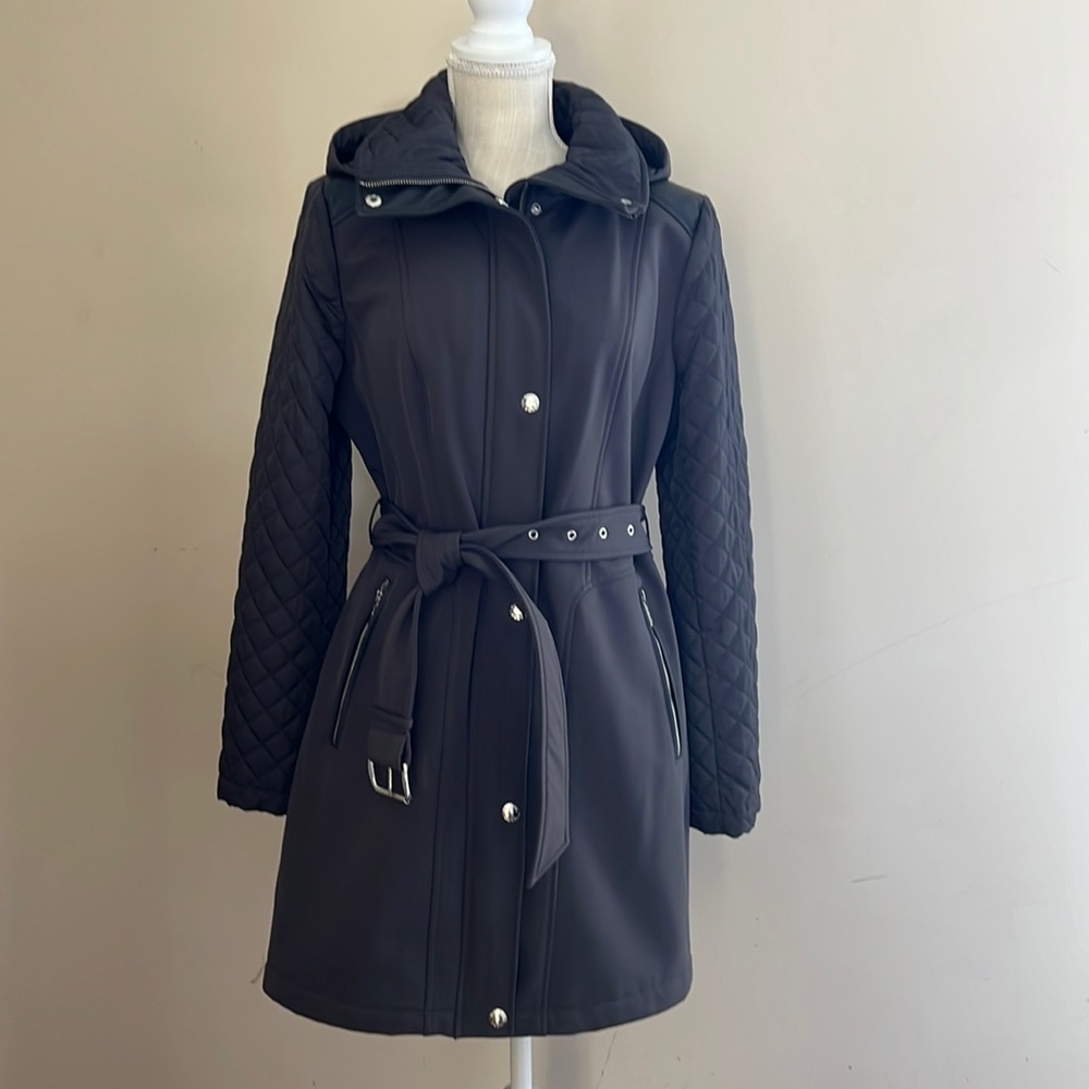 Michael Kors Quilted-Sleeve Jacket Coat Size: M